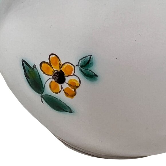 Vtg Gmundner Keramik Alpine Flowers Creamer Pitcher with Lid Hand Painted Green - Picture 10 of 15